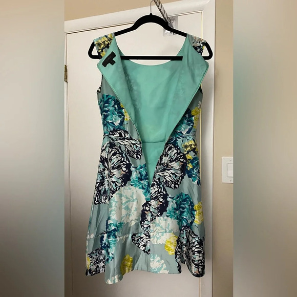 J. Crew Aquatic Floral Silk Dress Size 0 - Picture 4 of 6